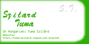 szilard tuma business card